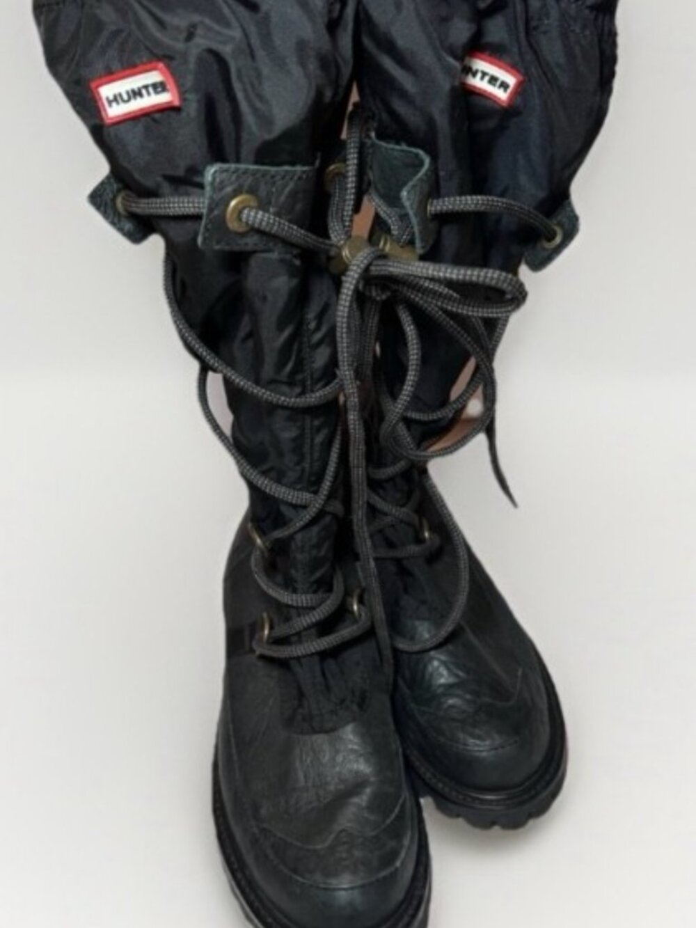HUNTER waterproof leather and textile upper boots SIZE 9 - Picture 3 of 3
